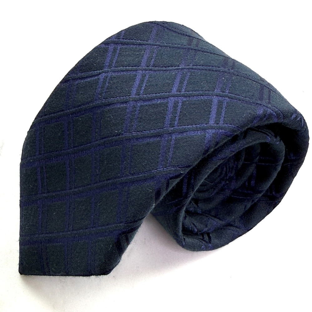 Vincenzo D'Eletto Tie Mens 100% Silk Navy Jacquard Made Italy NWOT Box